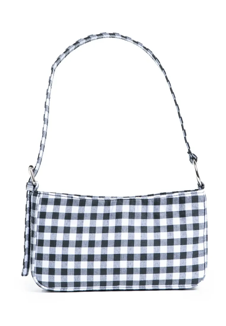 Gingham Shoulder Bag Black