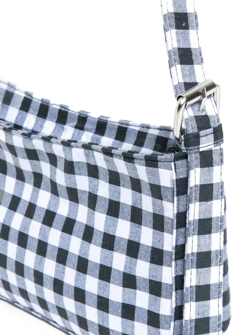 Gingham Shoulder Bag Black