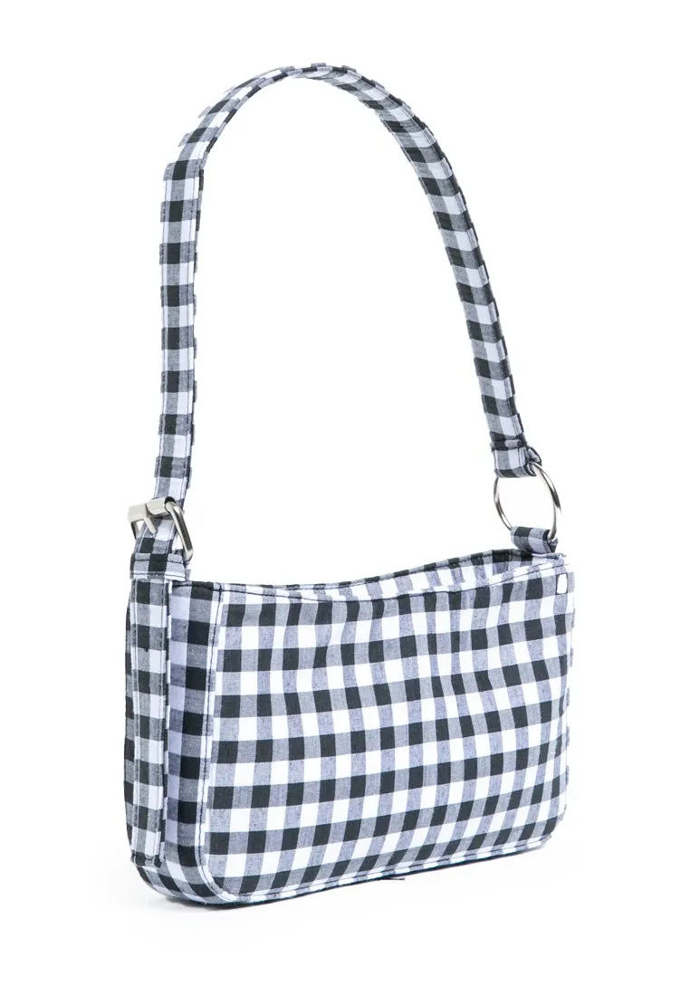Gingham Shoulder Bag Black