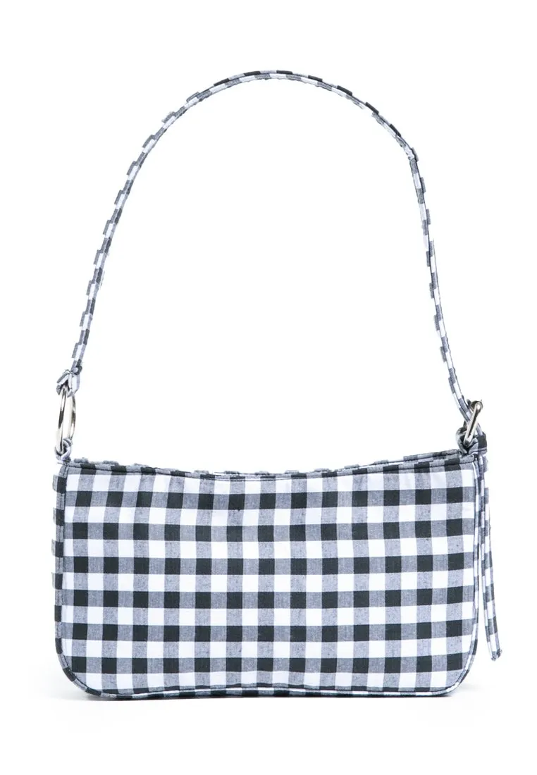Gingham Shoulder Bag Black