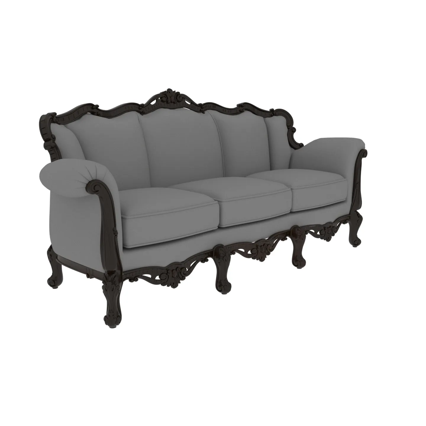 Glorious Gray Premium Style Wooden Guest Seating Sofa Set