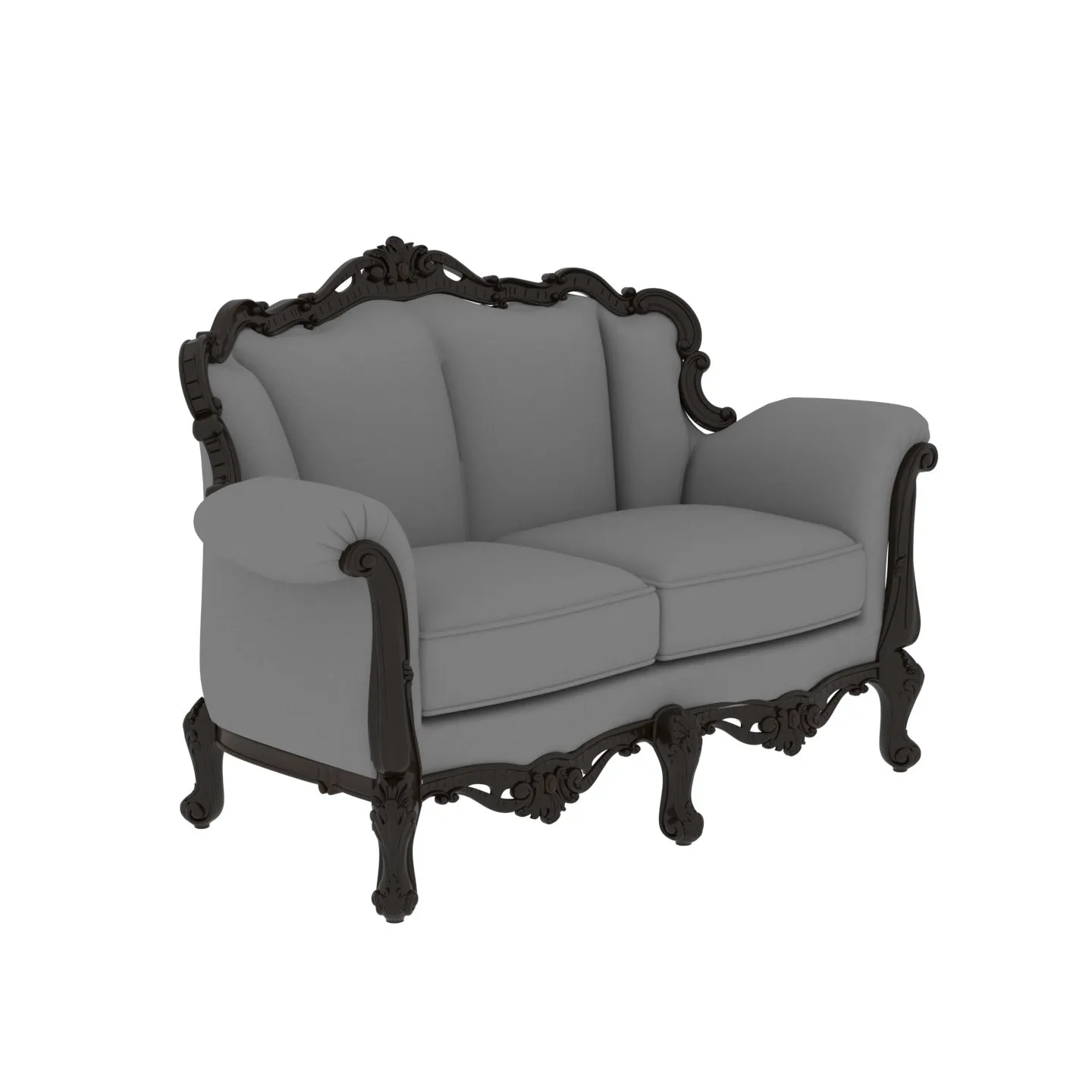 Glorious Gray Premium Style Wooden Guest Seating Sofa Set