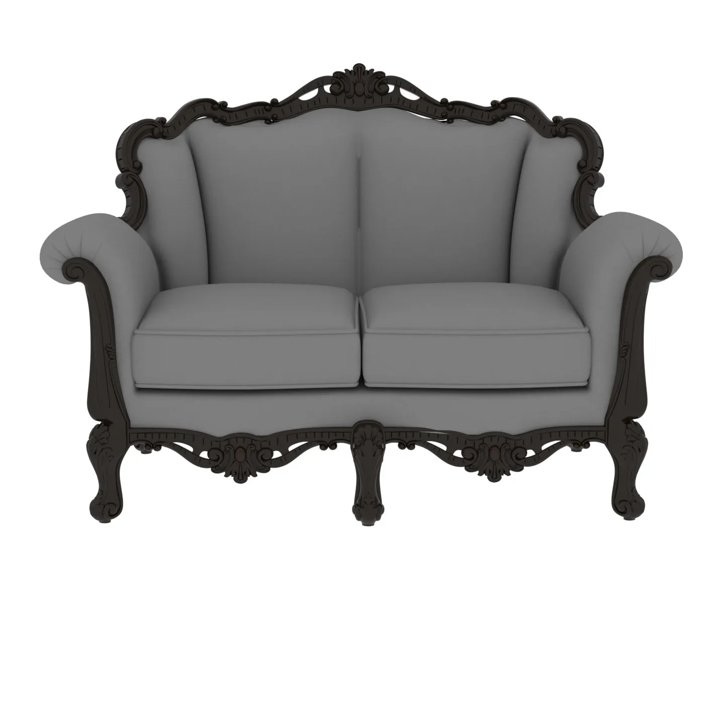 Glorious Gray Premium Style Wooden Guest Seating Sofa Set