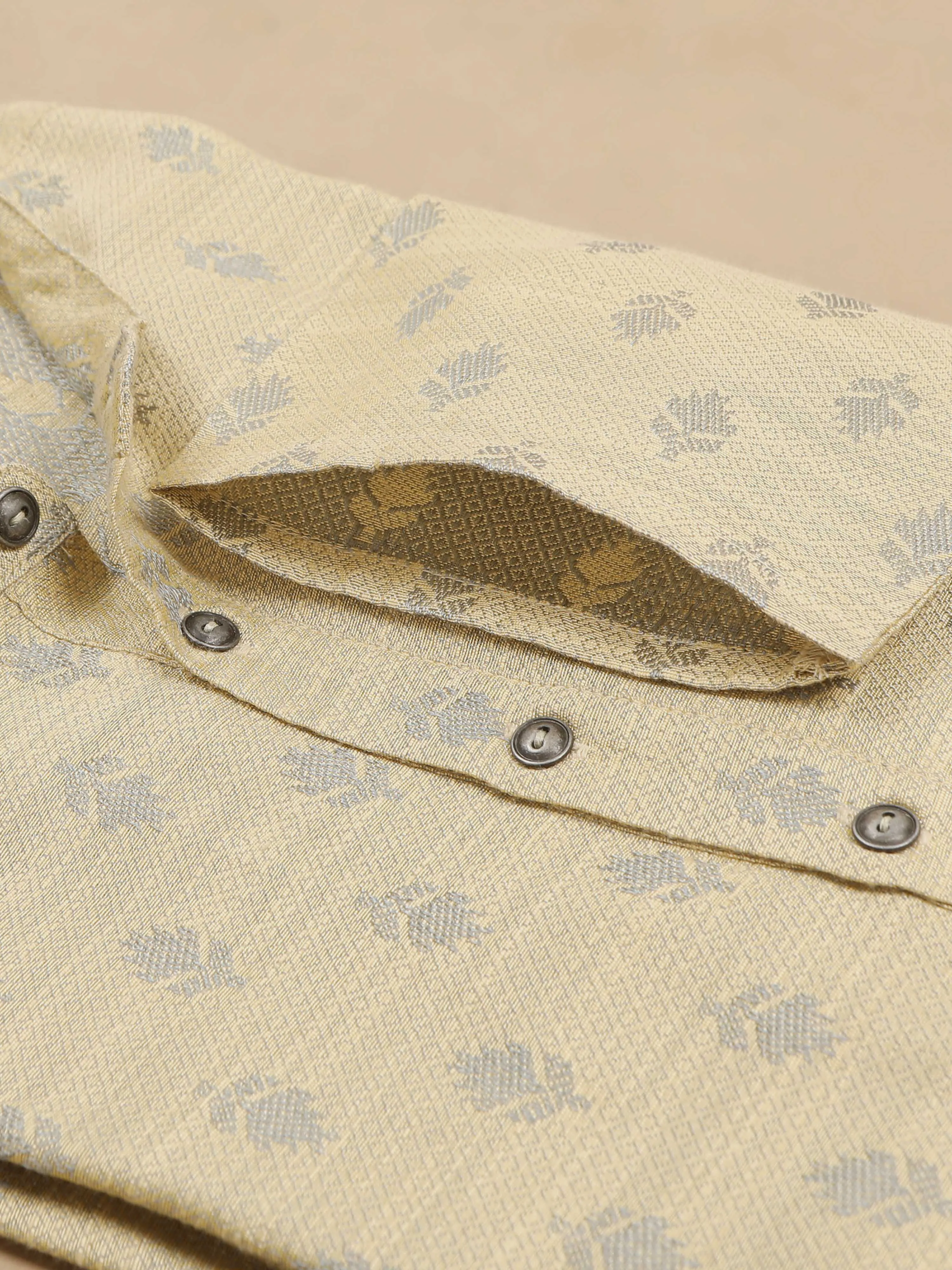 Gold Banarasi Leaf Buta Long Kurta