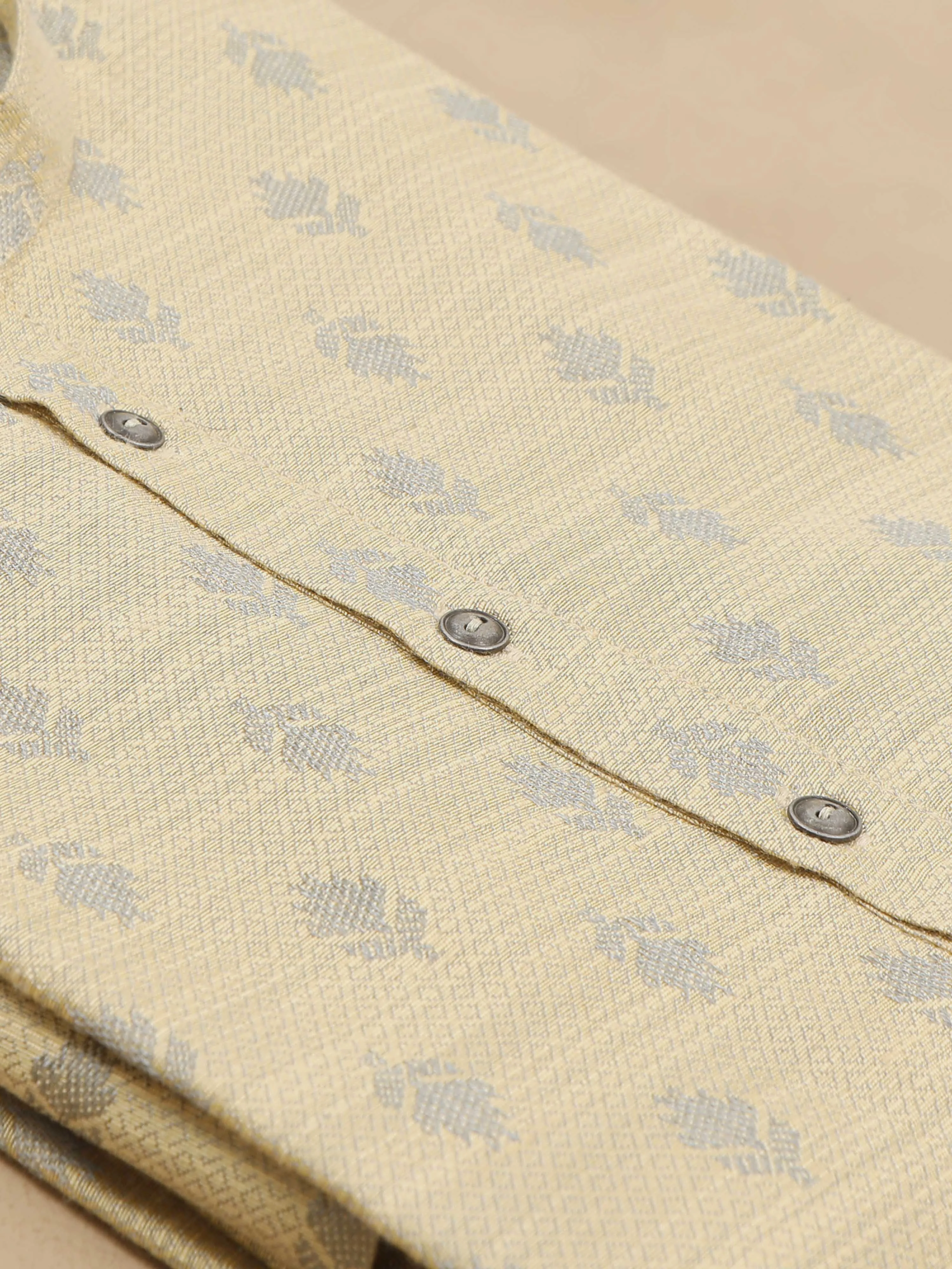 Gold Banarasi Leaf Buta Long Kurta