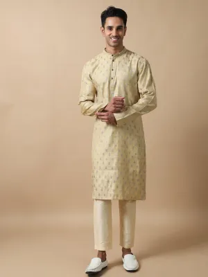 Gold Banarasi Leaf Buta Long Kurta