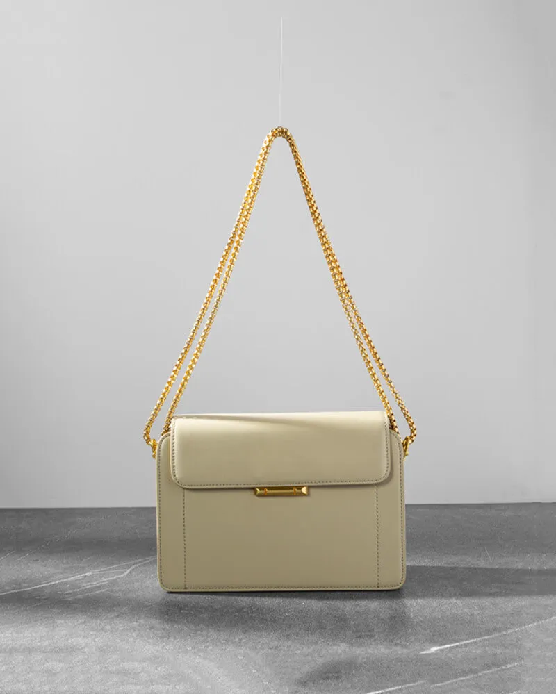 Gold Chain Leather Crossbody Bag
