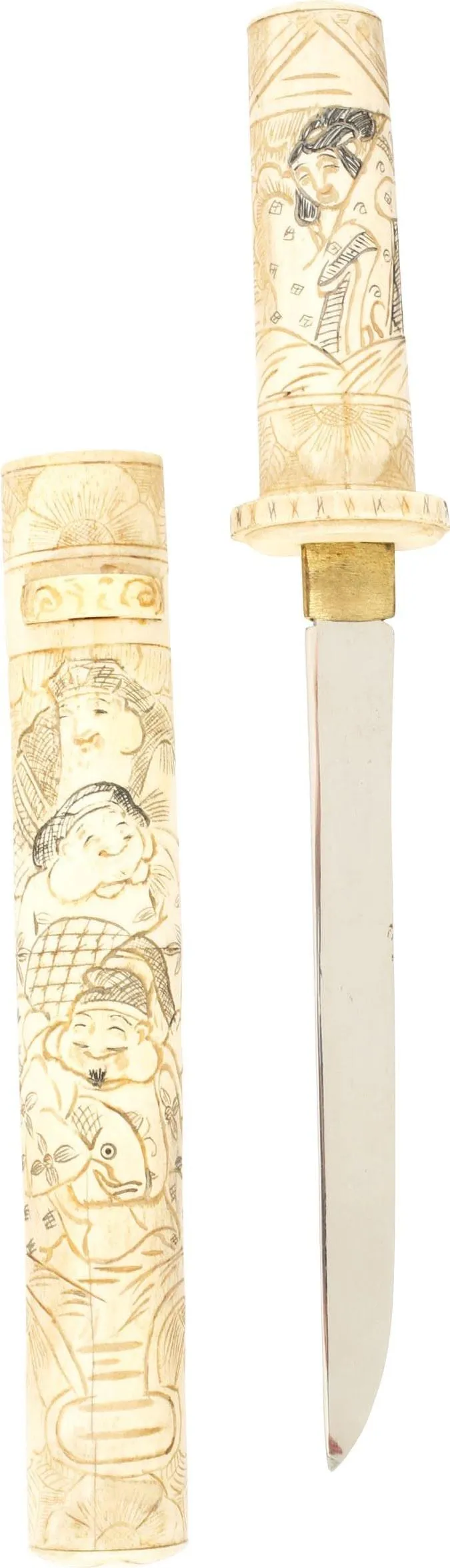 GOOD JAPANESE BONE DAGGER TANTŌ.