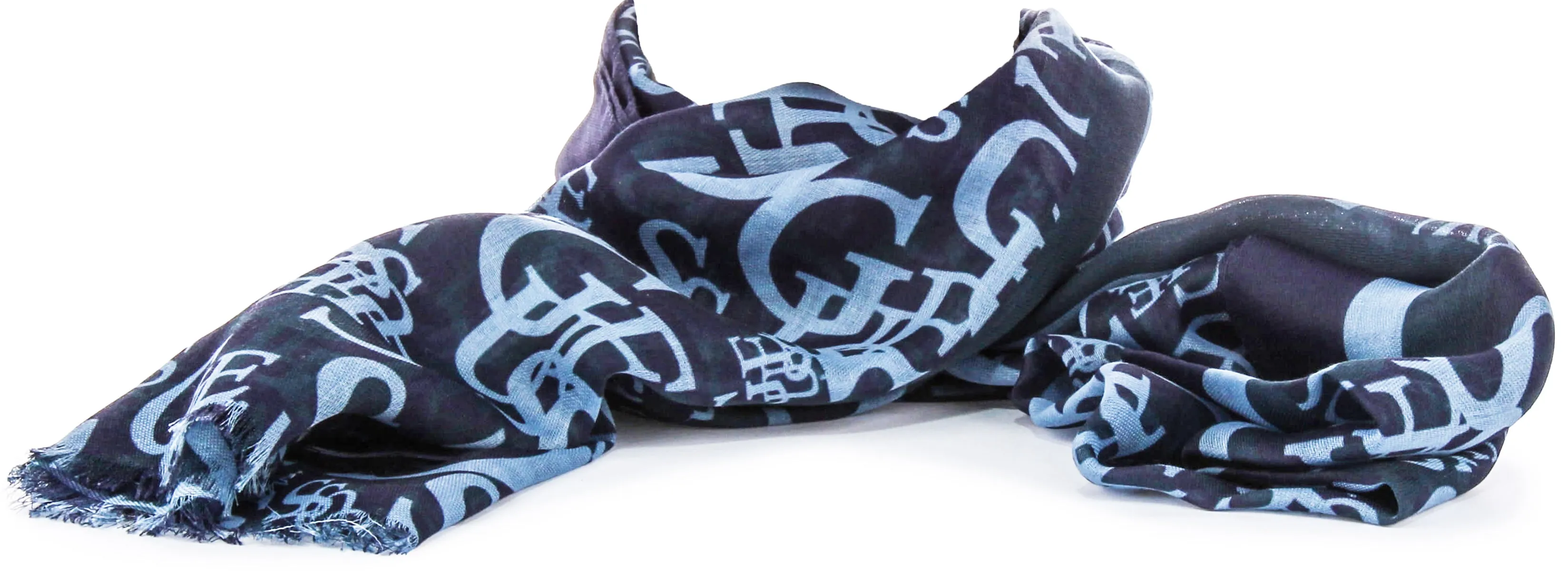Guess Multicologo Scarf In Black Blue