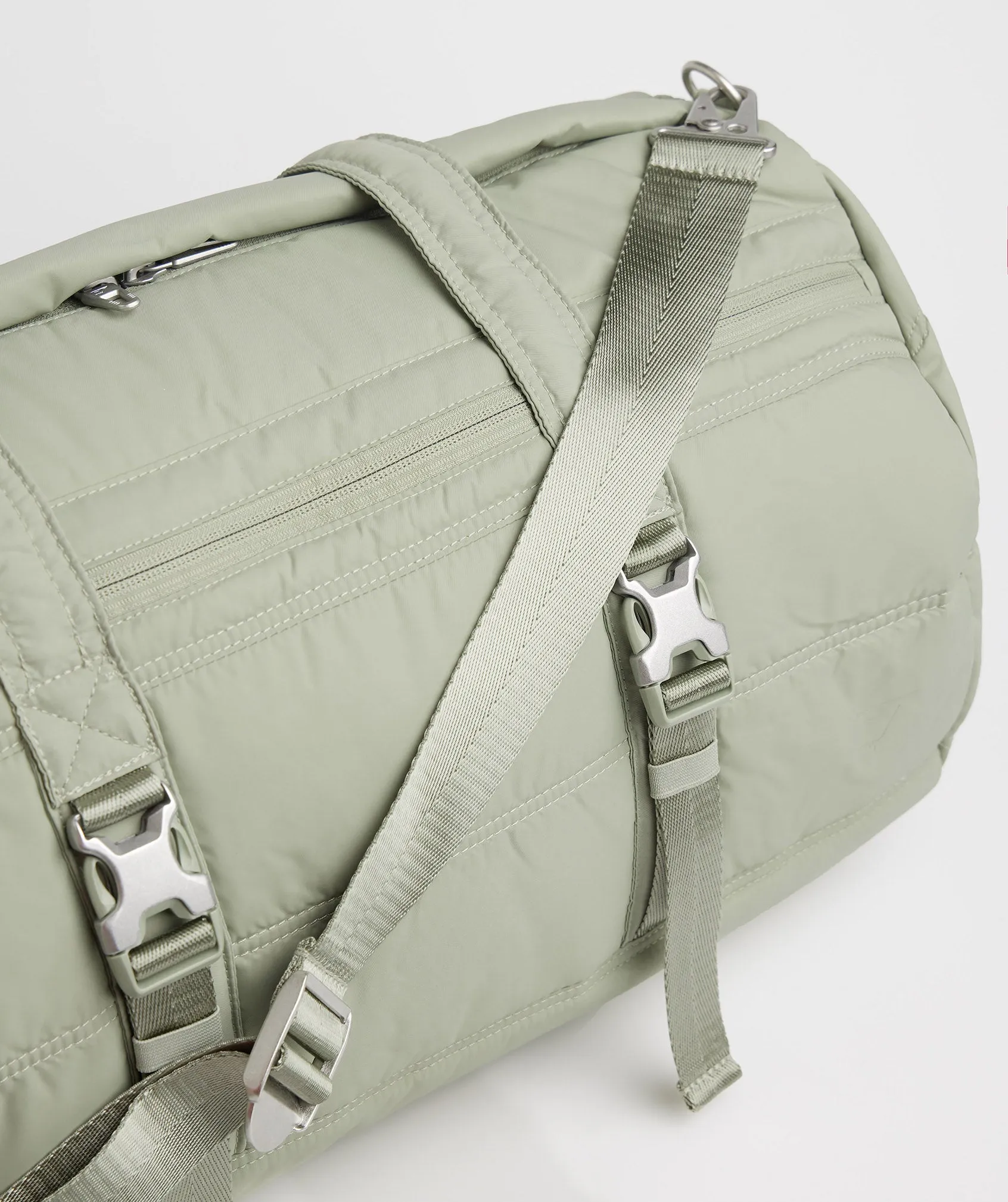 Gymshark Premium Lifestyle Barrel Bag - Light Olive Green