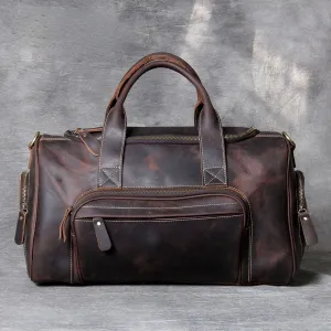 Handmade Vintage Leather Weekend Traveling Bags 1901