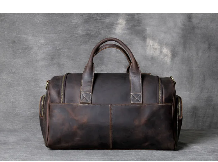 Handmade Vintage Leather Weekend Traveling Bags 1901