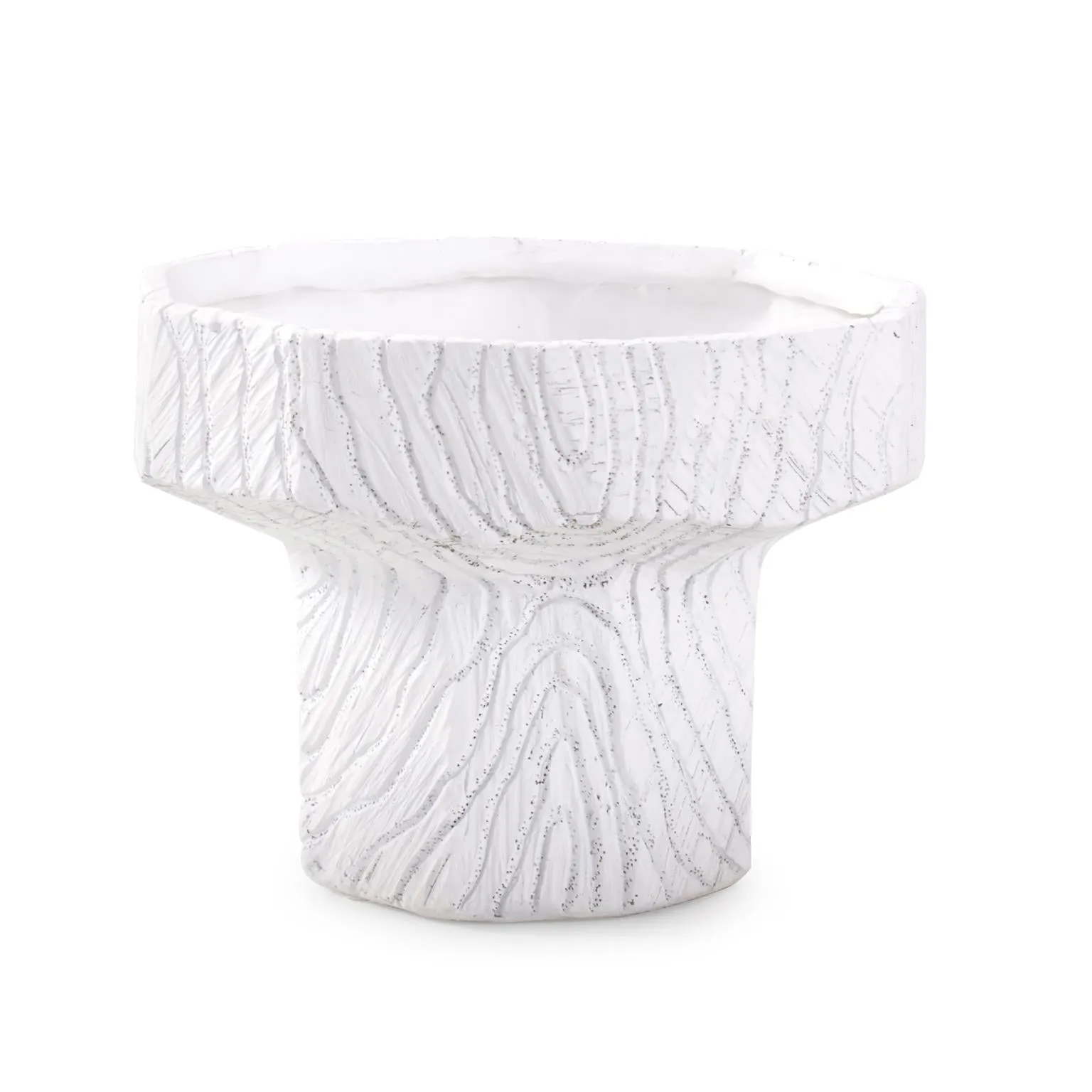 Howard Elliott Collection Faux Bois Tall Bowl in a White Washed Polyresin