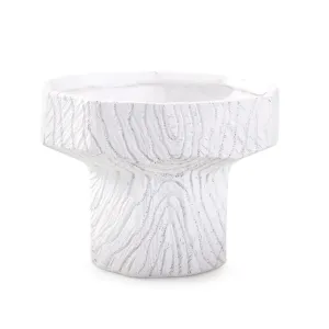 Howard Elliott Collection Faux Bois Tall Bowl in a White Washed Polyresin