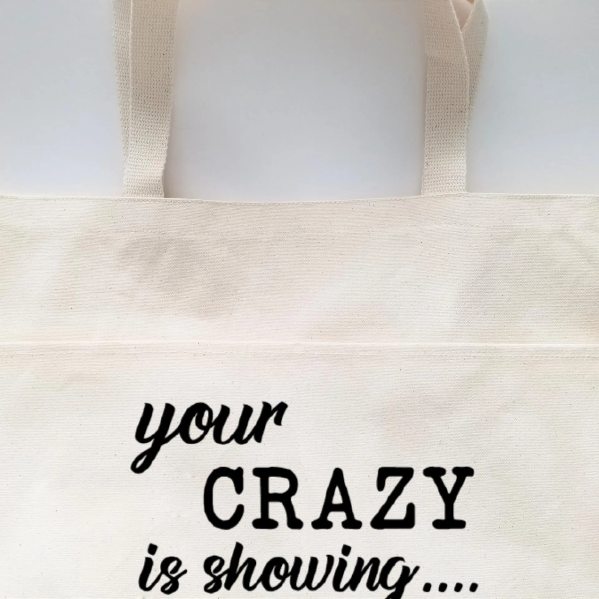 Humorous Heavy Cotton Canvas Tote | Large Funny Tote Bag with Pockets | Reusable Bag for Shopping, Beach, Books, or Overnight