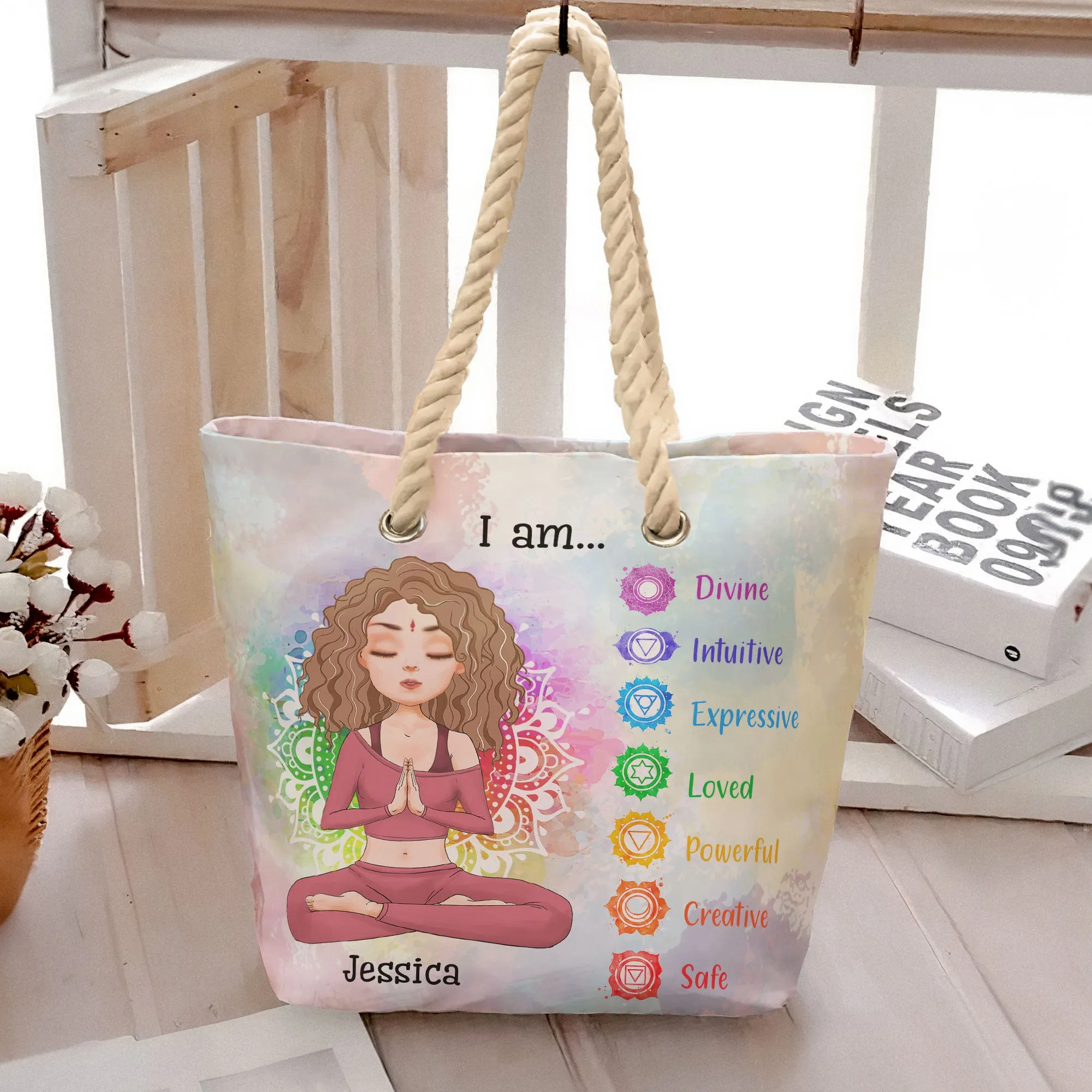 I Am Divine, Intuitive, Expressive... - Personalized Beach Bag