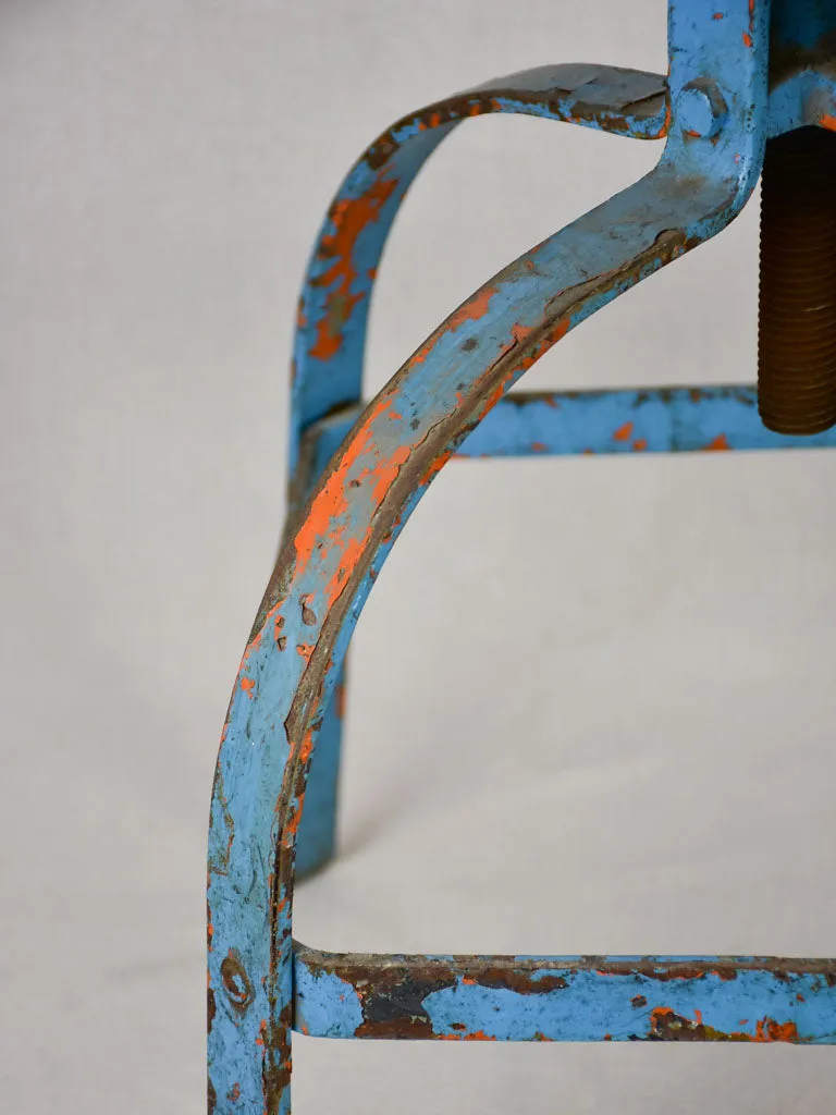 Industrial atelier workshop chair with blue patina