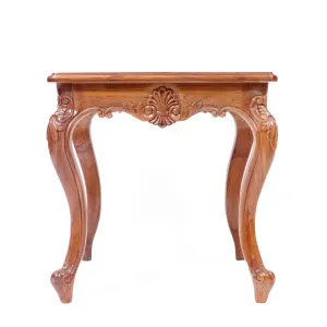 Intricate carved french royal teak coffee table