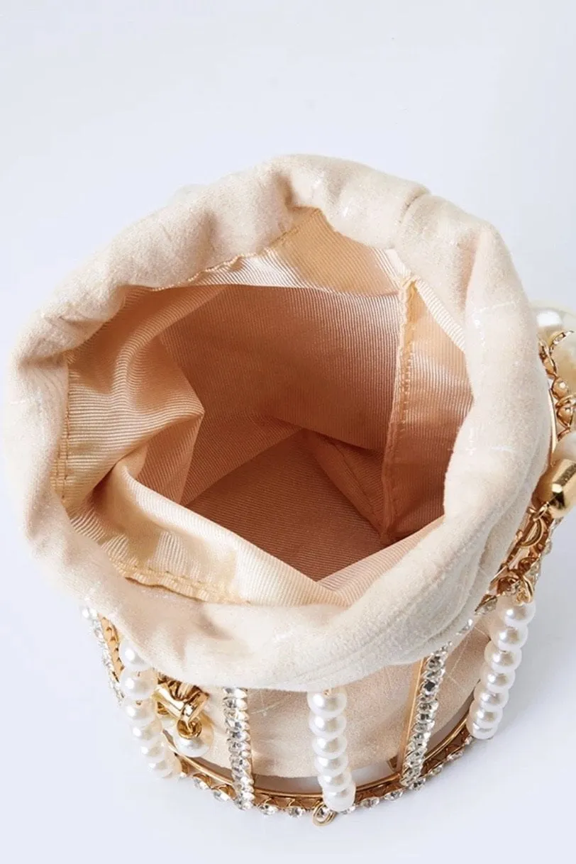 Jessica Bara Stormi Pearl Rhinestone Clutch