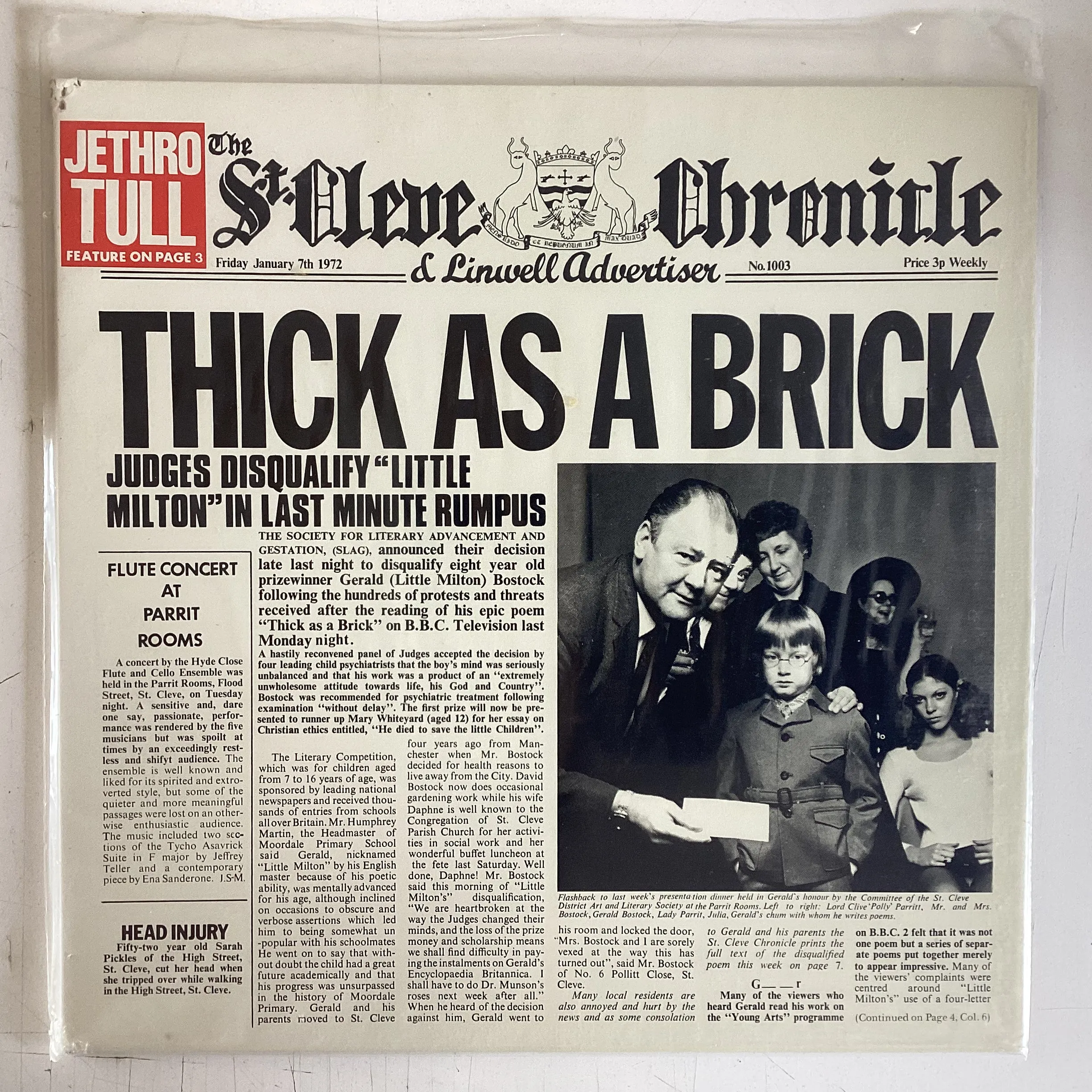 JETHRO TULL = THICK AS A BRICK (CDN 1972 / REISSUE) (USED)