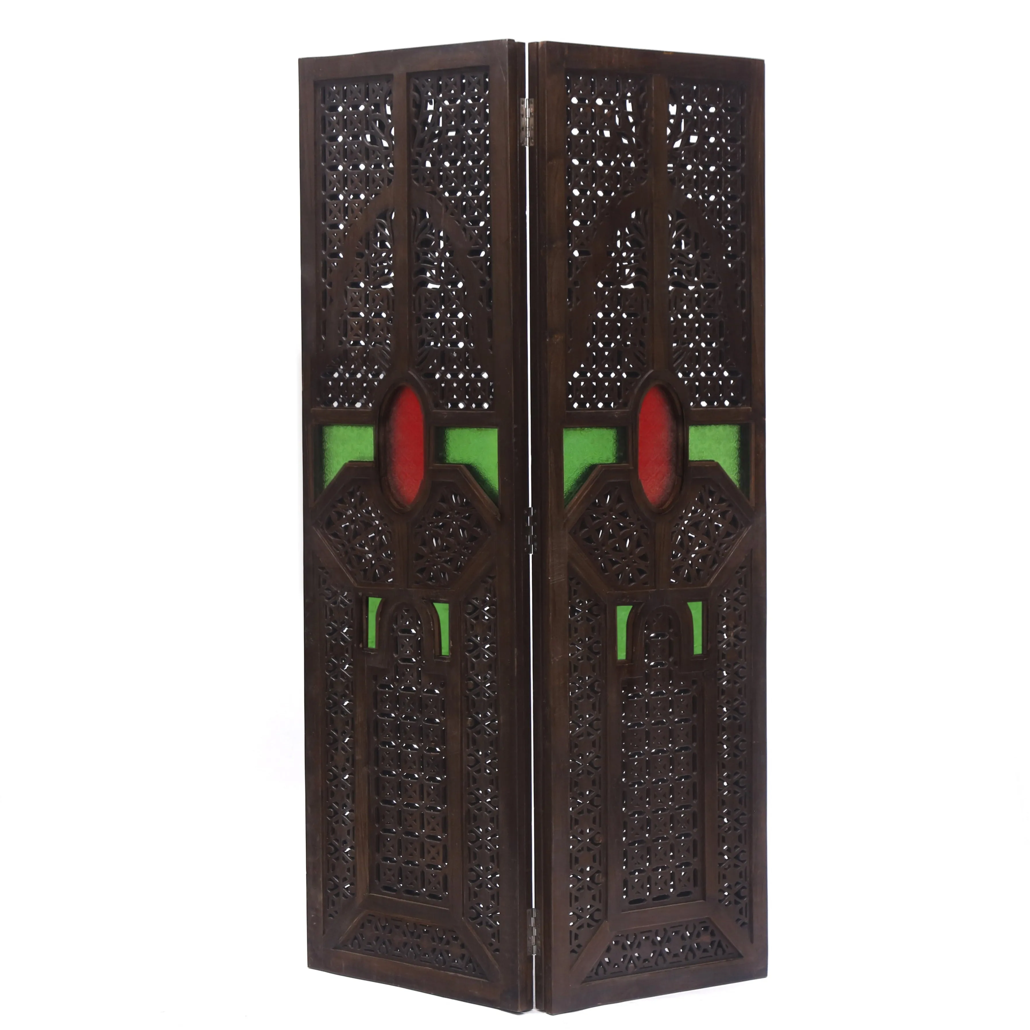 Jharokha Style Teak Wood Wall Partition