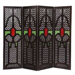 Jharokha Style Teak Wood Wall Partition