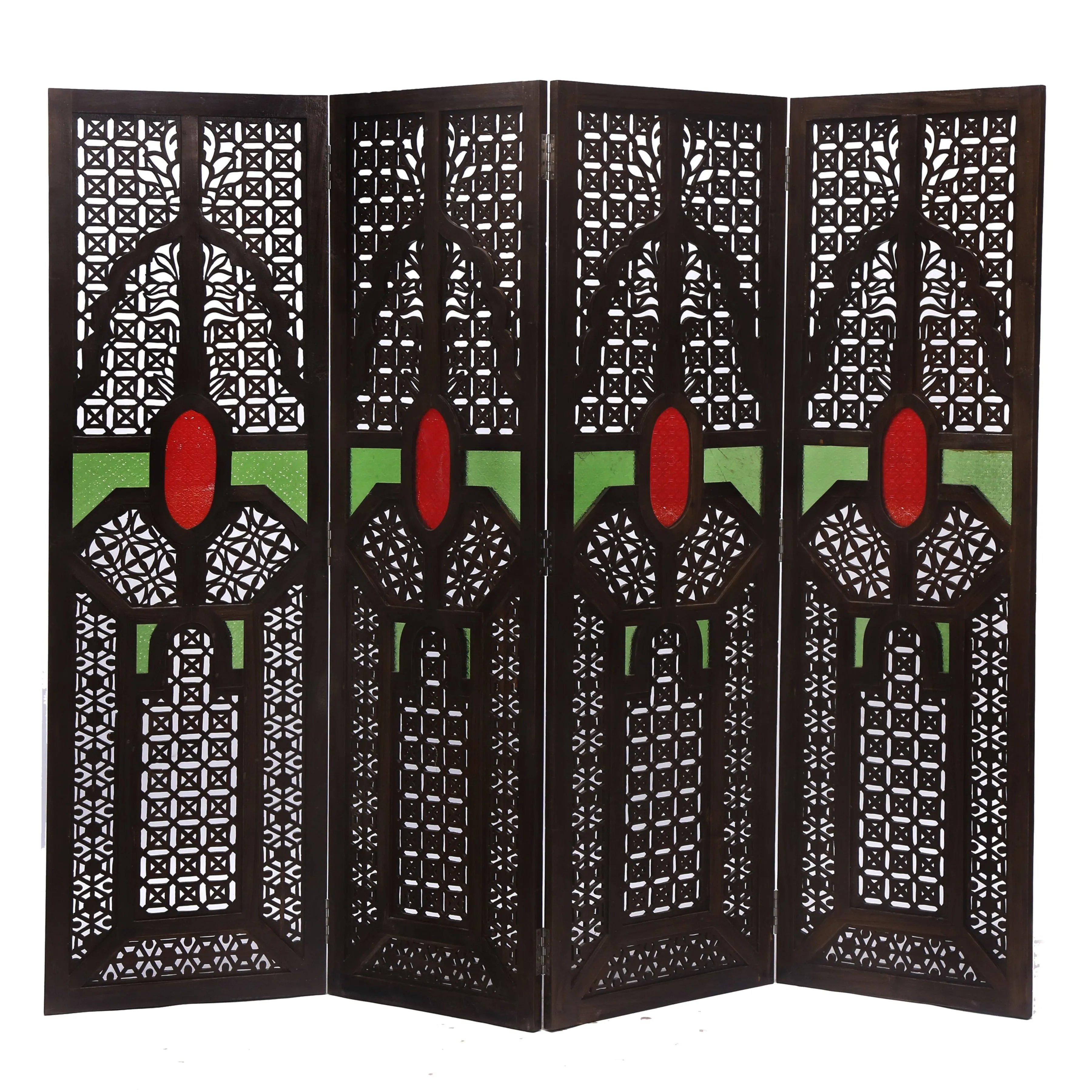 Jharokha Style Teak Wood Wall Partition
