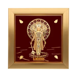 KUNDAN 24k Gold Foiled Artwork Vishnu Ji Frame (S1) 15 * 15 cm