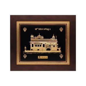 KUNDAN 24k Gold Foiled Handmade Frame Golden Temple 16 * 18.5cm