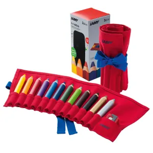 LAMY 3plus Coloured Pencils Fabric Case with 12 Pencils and Sharpener