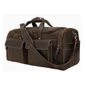 Large Full Grain Leather Weekend Travel Bag