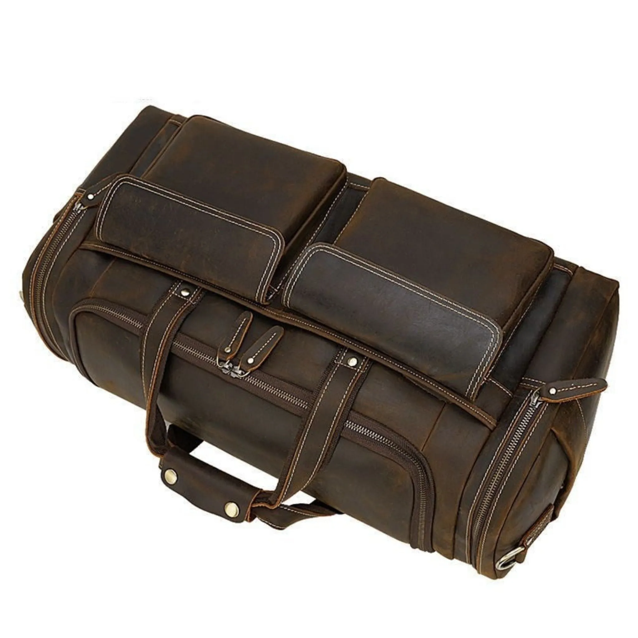 Large Full Grain Leather Weekend Travel Bag