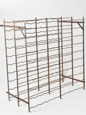 Large vintage wine rack - 200 bottles - iron 40½"