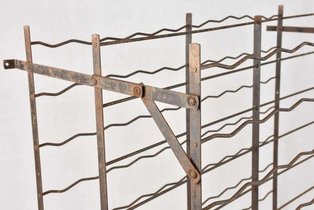 Large vintage wine rack - 200 bottles - iron 40½"