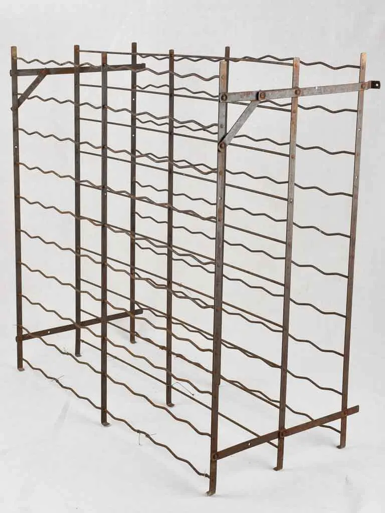 Large vintage wine rack - 200 bottles - iron 40½"