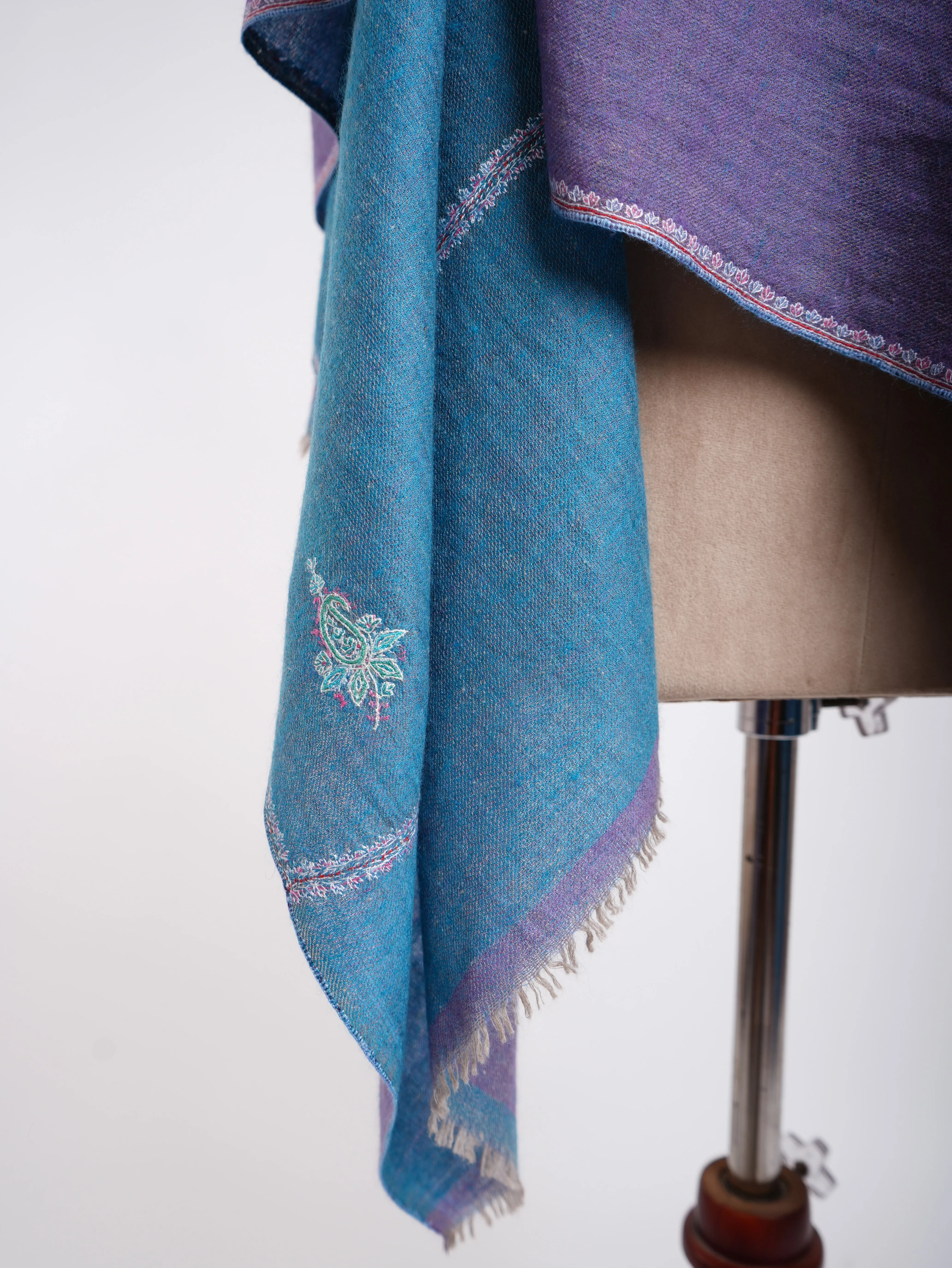 Lavender and Blue Dorukha Cashmere Wrap