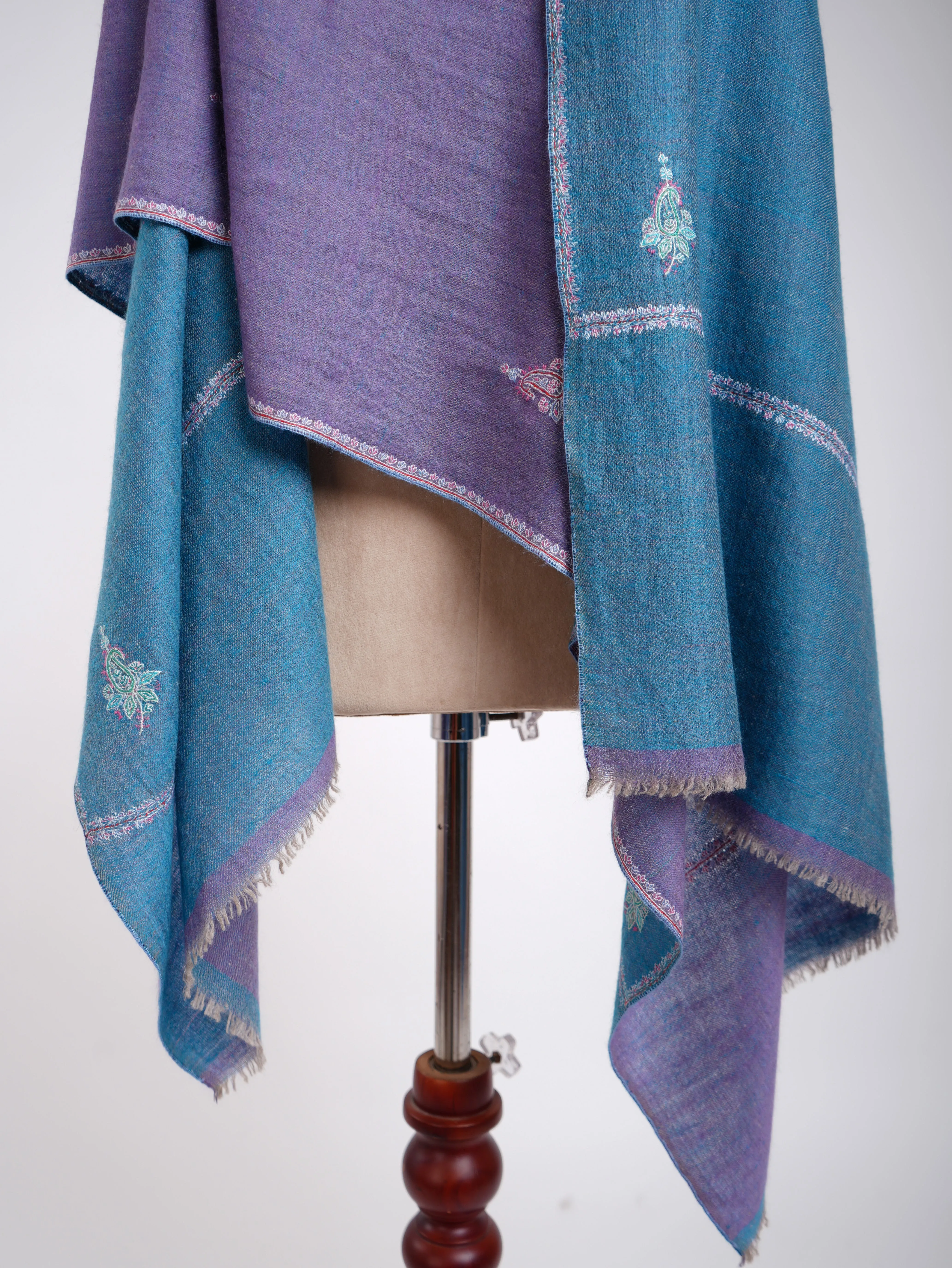 Lavender and Blue Dorukha Cashmere Wrap