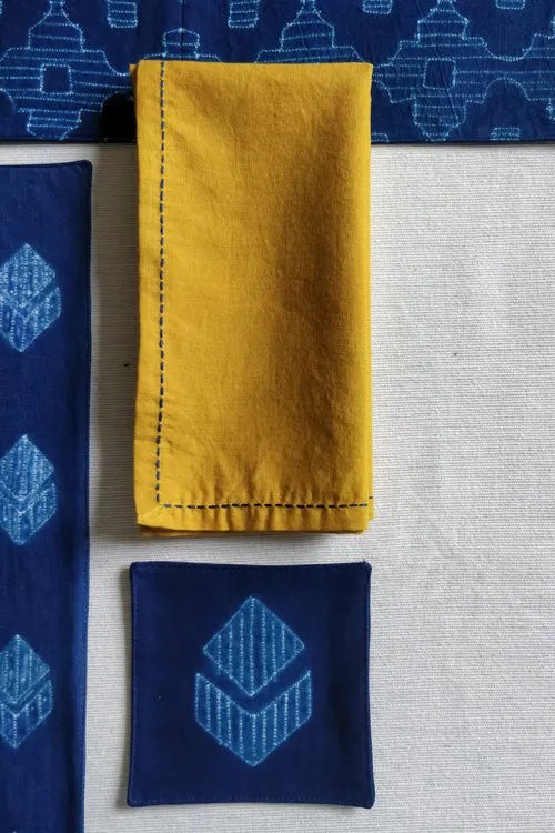 Leera Shibori Blue Buti Coasters (Set of 4)