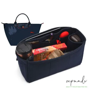 Longchamp Le Foulonné, Le Pliage, Pénélope Bag Models Organizer Insert, Bag Organizer with Double Bottle Holders