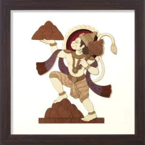 Lord Hanuman Layered Wood Wall Decor 10x10 Inch By India Kreations Decor