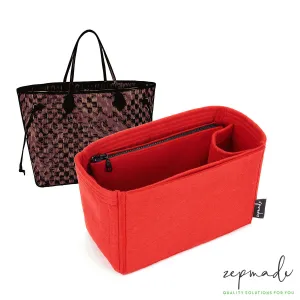 Louis Vuitton Neverfull Organizer Insert, Bag Organizer with Zipper Side Pouch and Single Bottle Holder