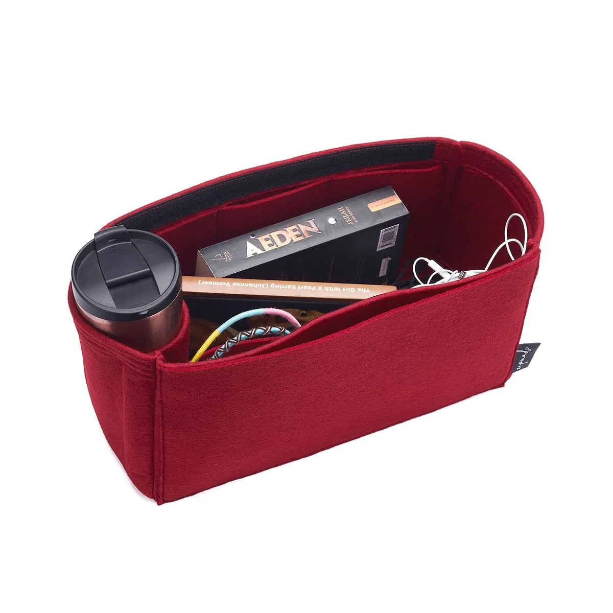 Madewell Transport Large Tote Organizer Insert, Bag Organizer with Zipper Top Closure and Single Bottle Holder