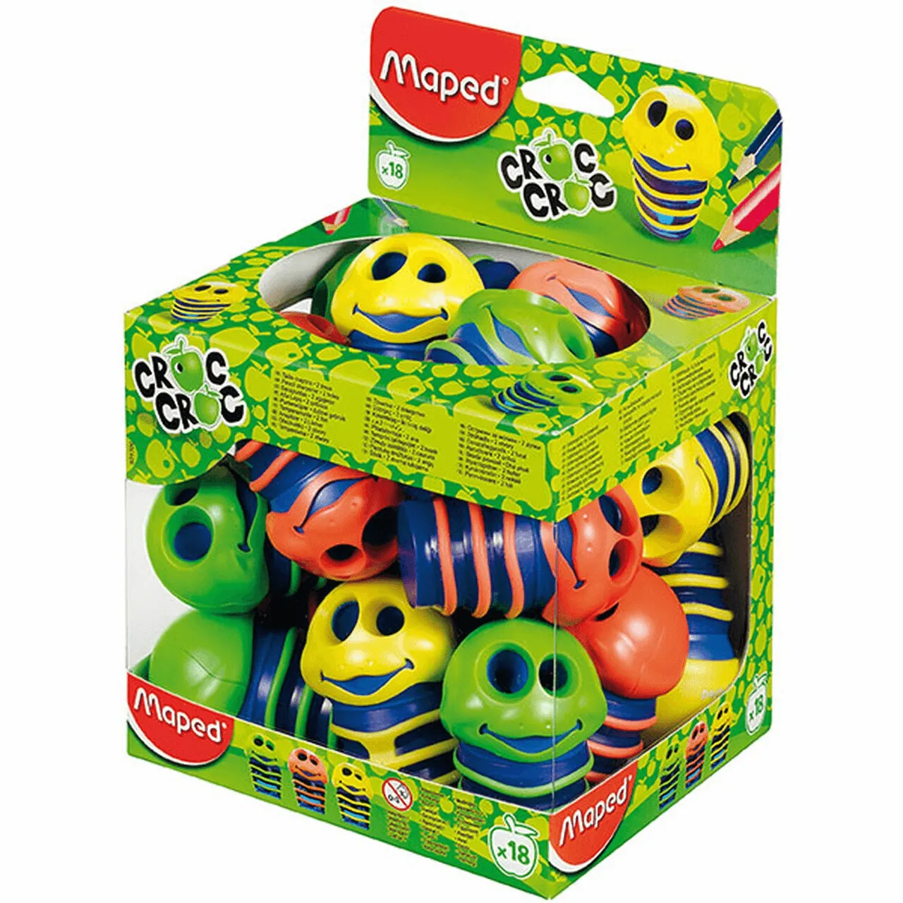 Maped Croc 2 Hole Sharpener Assorted Box Classroom Pack 18