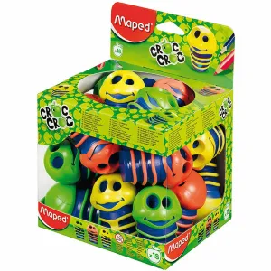 Maped Croc 2 Hole Sharpener Assorted Box Classroom Pack 18