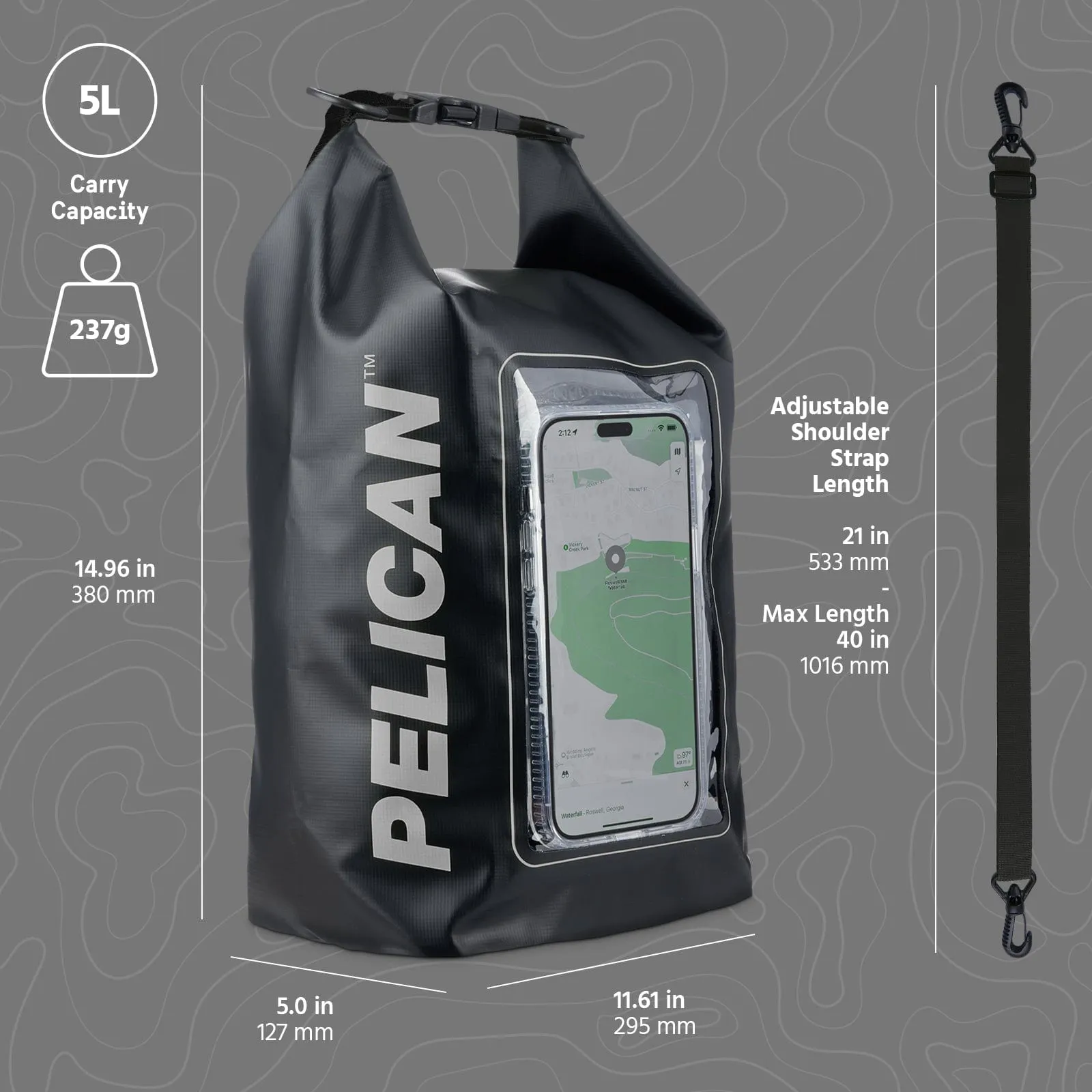 Marine Waterproof 5L Dry Bag - Stealth Black
