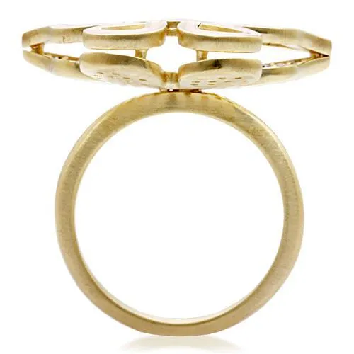 Matte Gold Brass Ring with AAA Grade CZ in Multi Color for Women Style 1W096