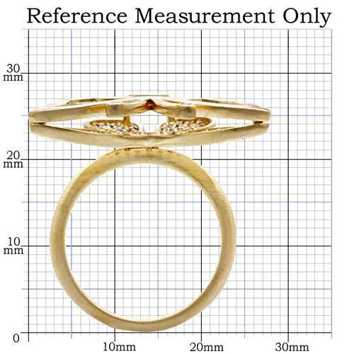 Matte Gold Brass Ring with AAA Grade CZ in Multi Color for Women Style 1W096