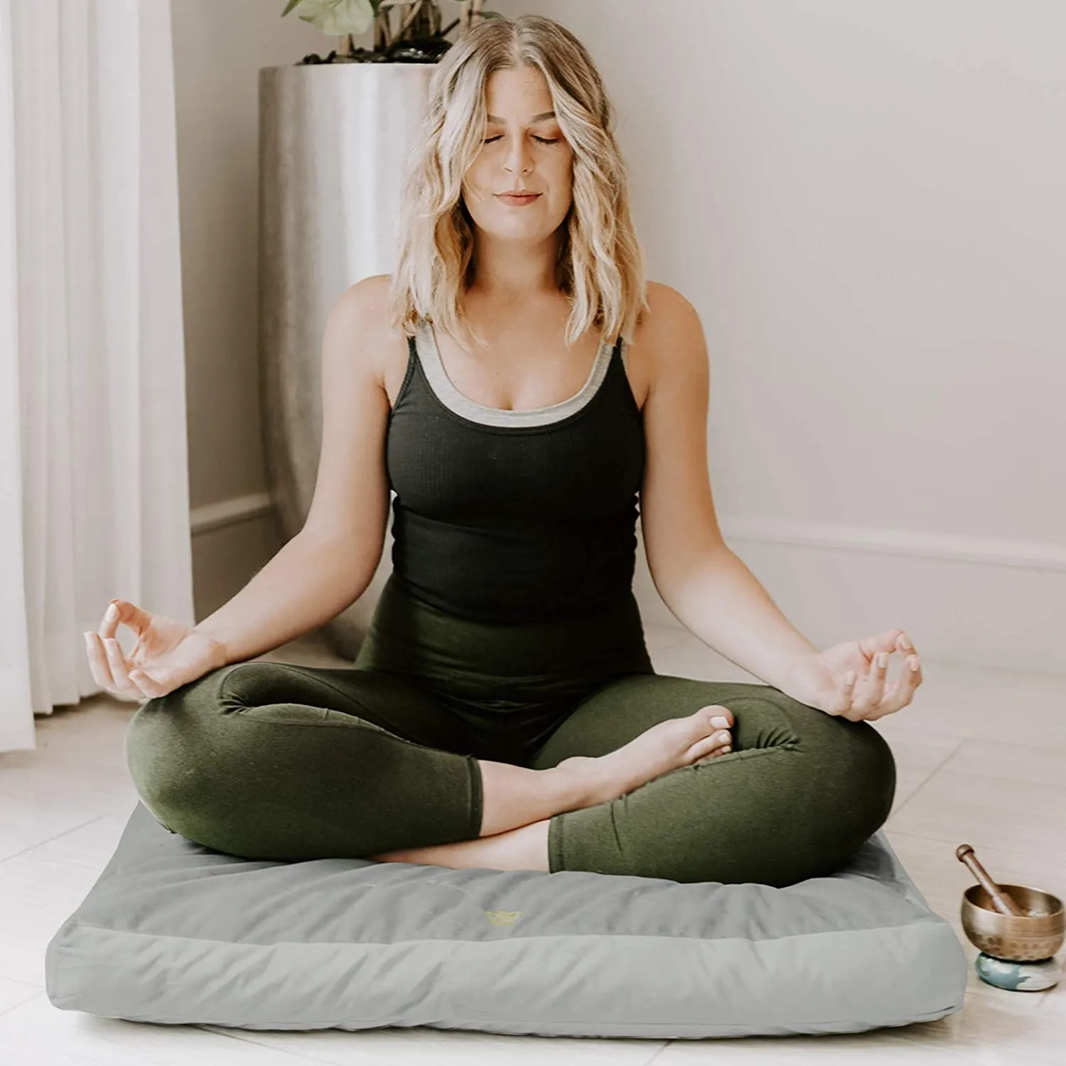 Meditation Mat (32"x32"x3") | Large Floor Cushion for Yoga