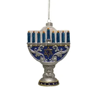 Menorah Glass Ornament