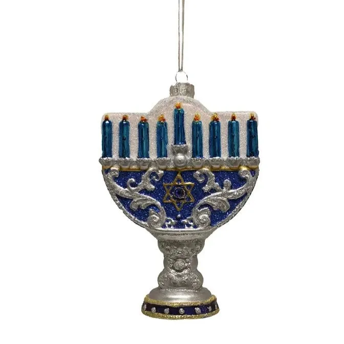 Menorah Glass Ornament